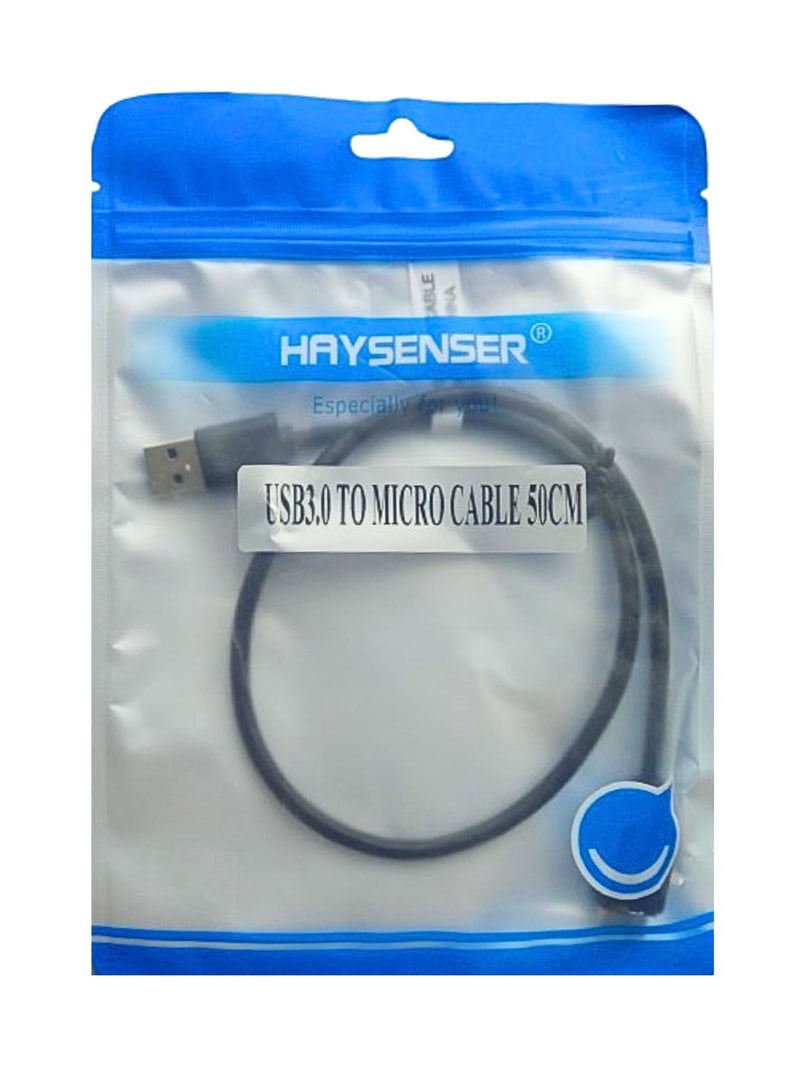 Haysenser USB 3.0 To Micro Cable 50cm - Image 1
